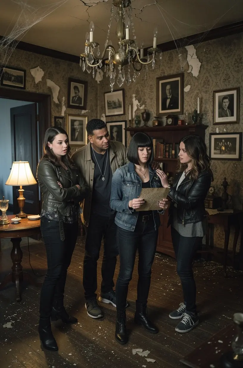 Group solving puzzles in an immersive escape room.